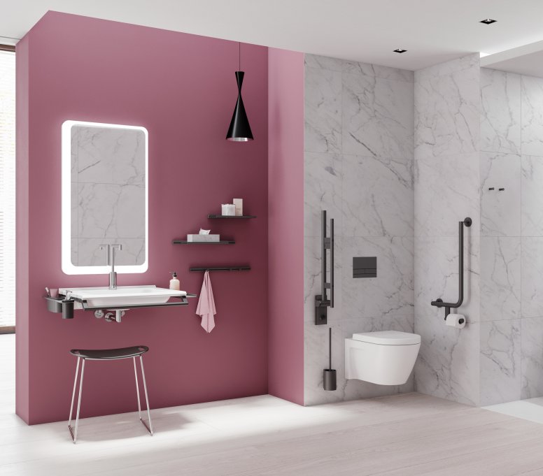 HEWI badkamersysteem 900 Barrièrevrije hotelkamer