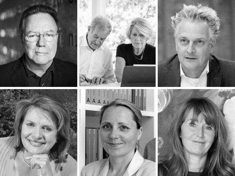 Experts Fotocollage door Thomas Bade, Christine Nickl-Weller, Hans Nick, Boris Schade-Bünsow, Kornelia Grundmann, Natascha Meuser en Oona Horx-Strathern