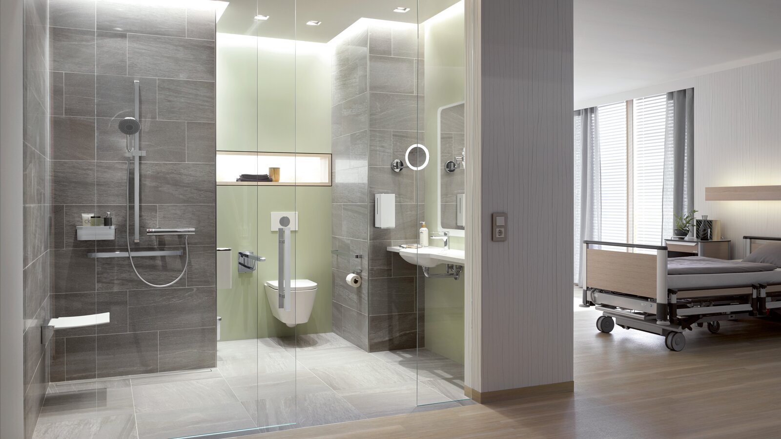 HEWI Badezimmer in System 800 Badezimmer in Pflegeeinrichtungen