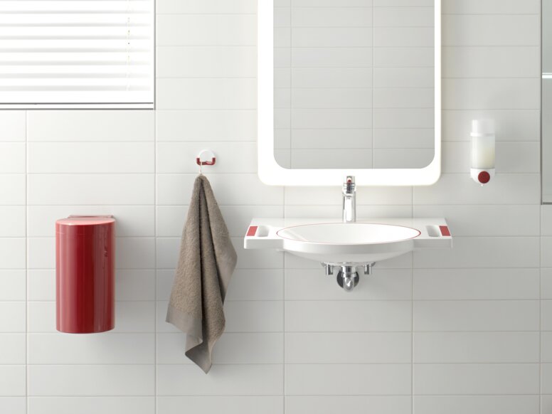 Salle de bains pour personnes atteintes de démence HEWI dans le Système 800 Salle de bains pour personnes atteintes de démence Système 800K