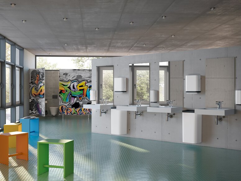 HEWI School WC antracyt mat Kolorowa toaleta szkolna w matowym antracycie